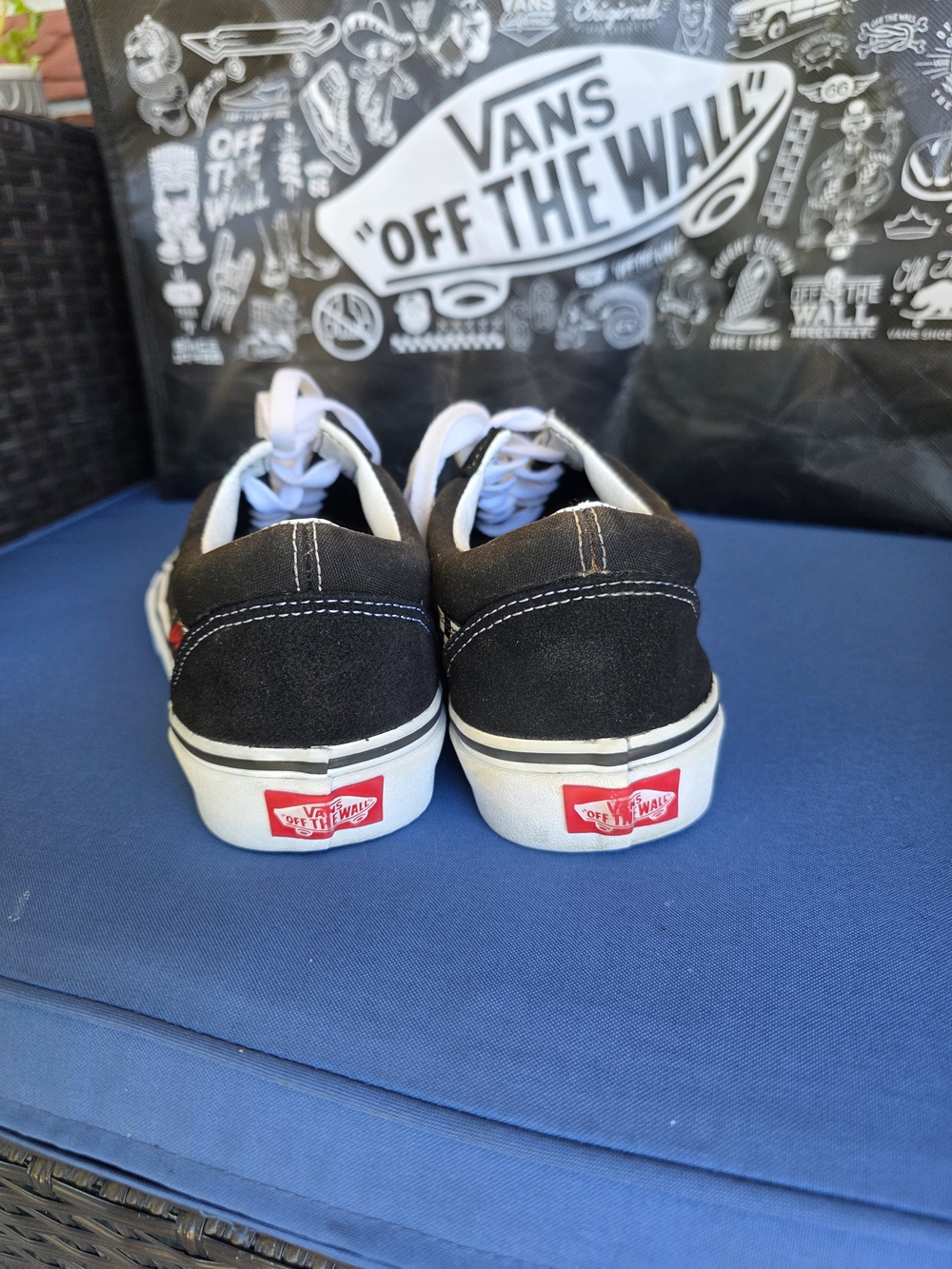 Vans Old Skool Off The Wall Embroidered Checkerboard Sneakers W8 M6.5 With Bag - Picture 2 of 16